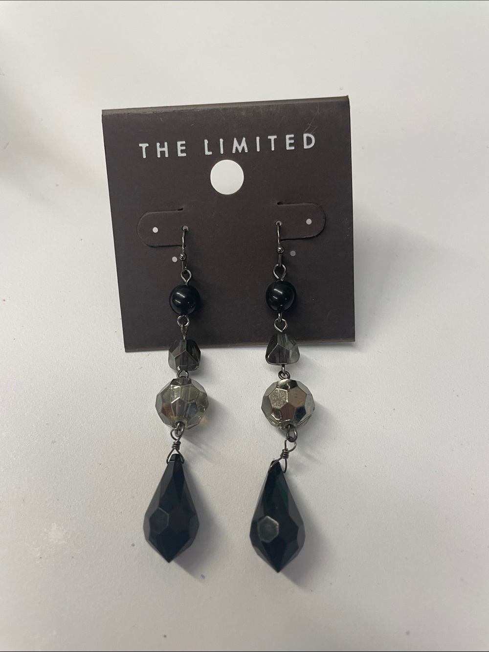 The Limited Black Faceted Drop Dangle Earrings